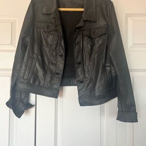 White House Black Market Dark Leather Jacket